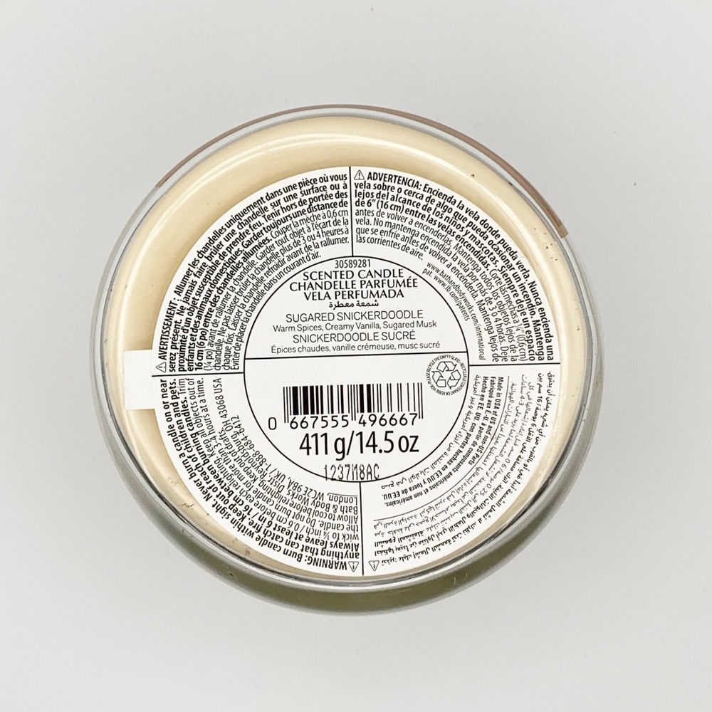 NWT Sugared Snickerdoodle 3 Wick Candle - Bath & Body Works - Picture 3 of 3
